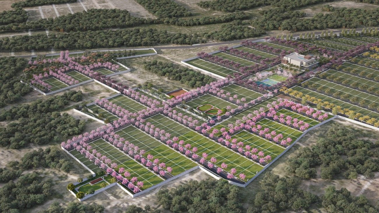 Aerial view of Vaishnavi plotted development in Yelahanka