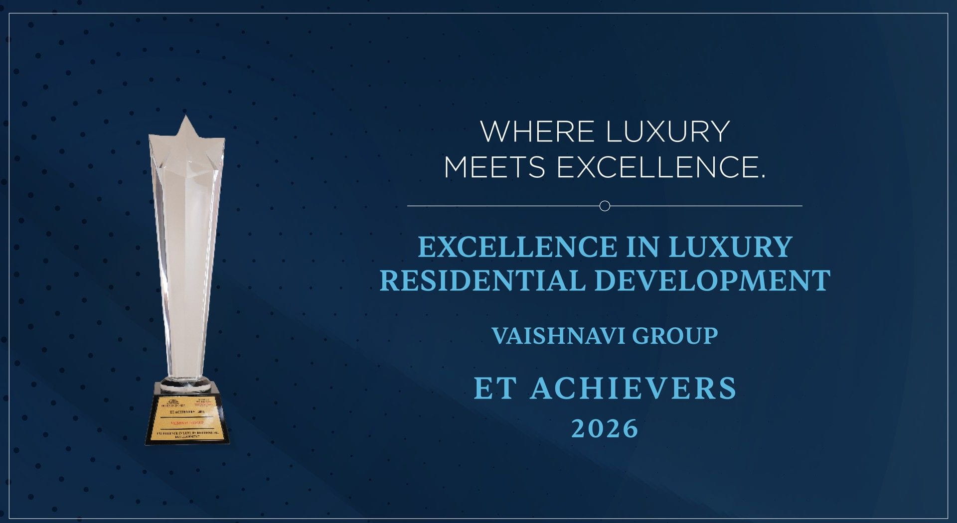 Vaishnavi Group wins Excellence in Luxury Residential Development at ET Achievers 2026